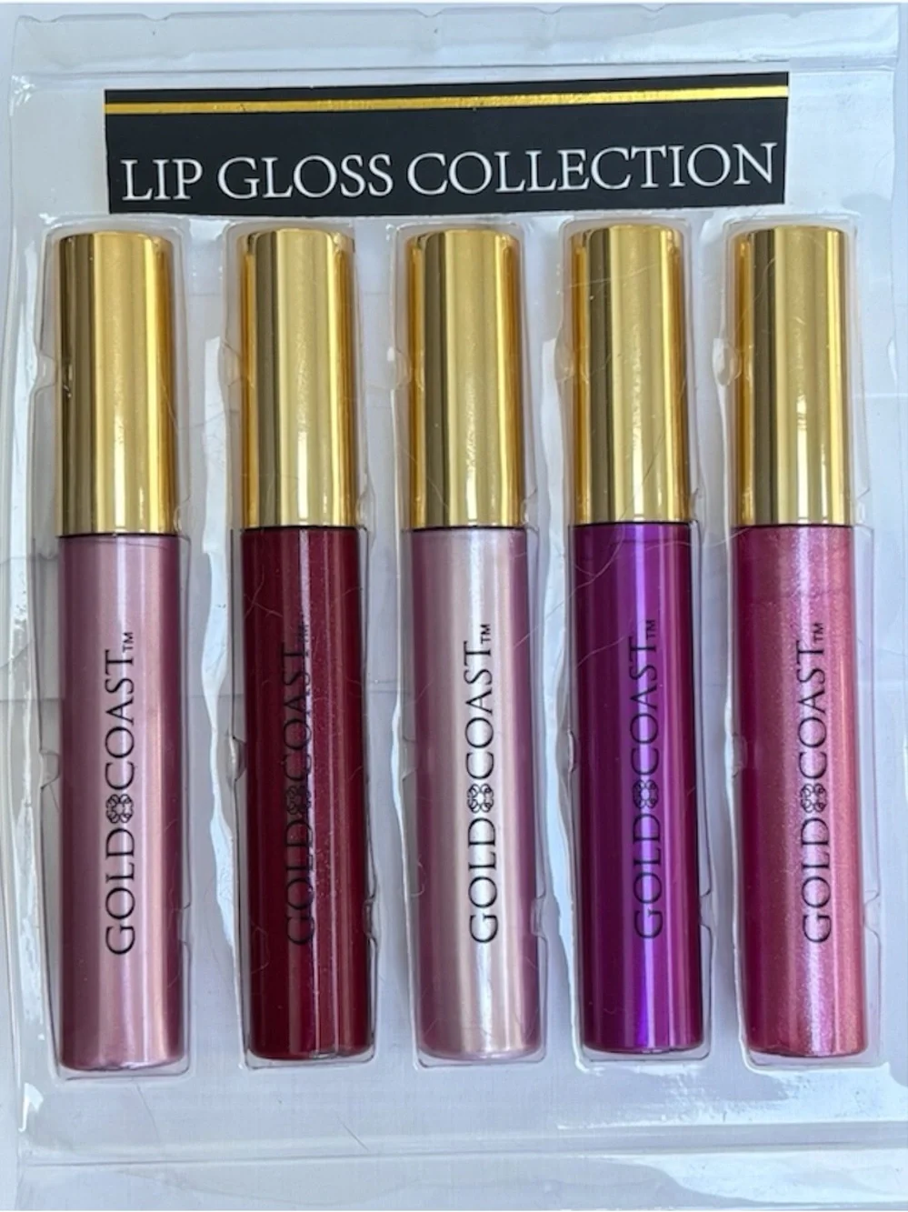 Lip Gloss Set Beauty Bundle Gold Coast Pink Blush Red Merlot Rose Coquette